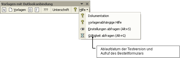 Abbildung 57: Menü "Hilfe zum Vorlagensystem"