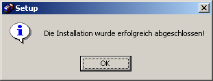 Abbildung 5: Installation ist erfolgreich abgeschlossen